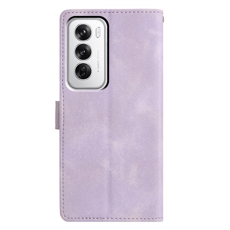 For OPPO Reno12 5G Global Triangles Embossed Leather Phone Case