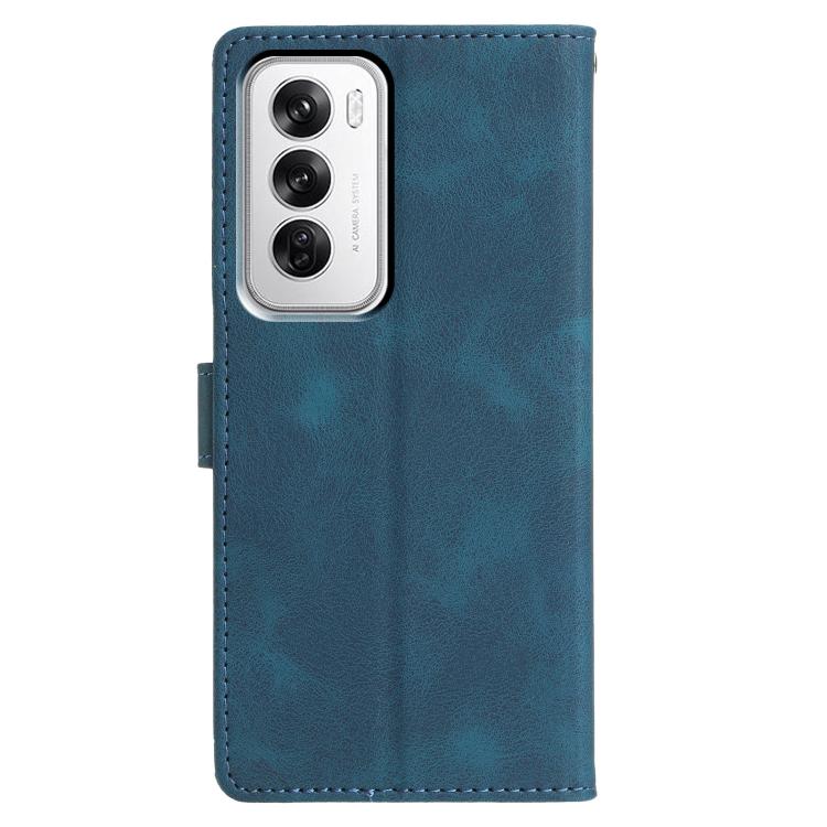 For OPPO Reno12 5G Global Triangles Embossed Leather Phone Case