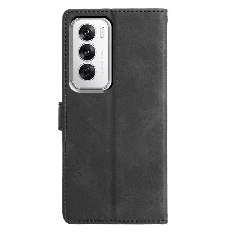 For OPPO Reno12 5G Global Triangles Embossed Leather Phone Case