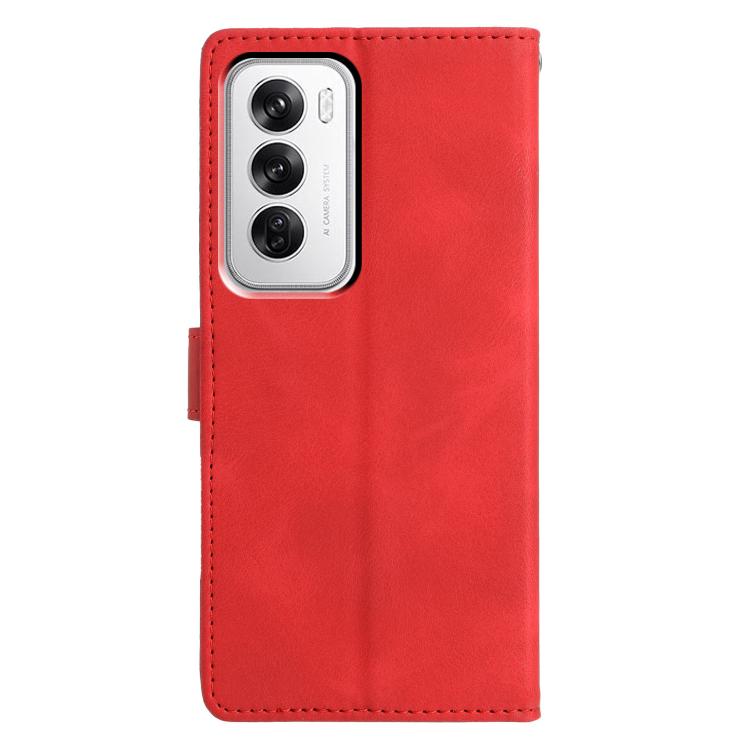 For OPPO Reno12 5G Global Triangles Embossed Leather Phone Case