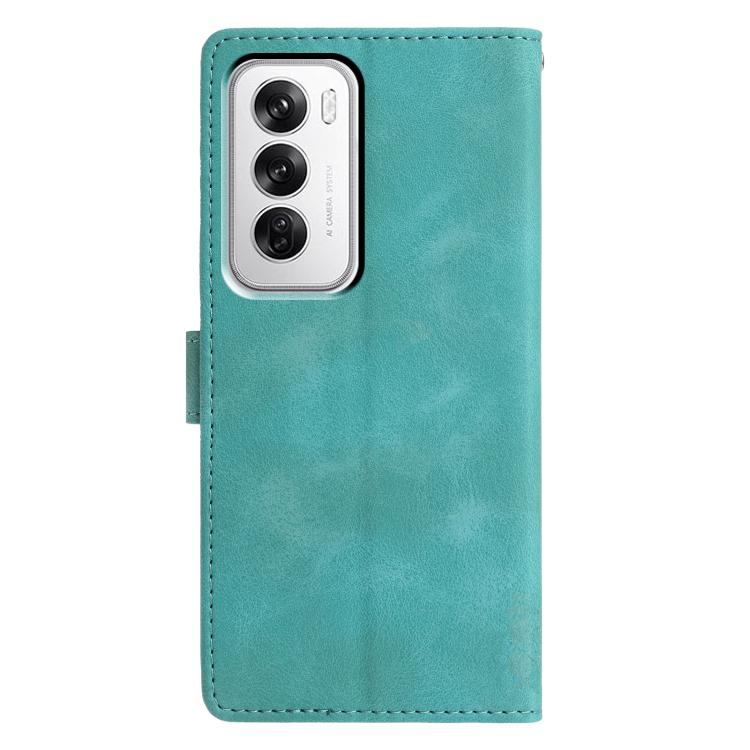 For OPPO Reno12 5G Global Triangles Embossed Leather Phone Case