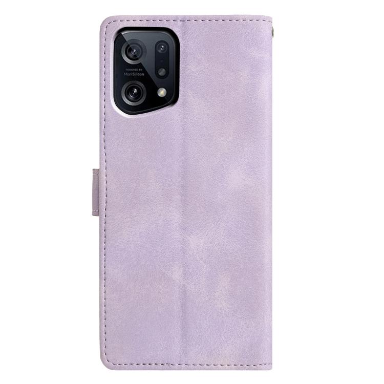 For OPPO Find X5 Triangles Embossed Leather Phone Case