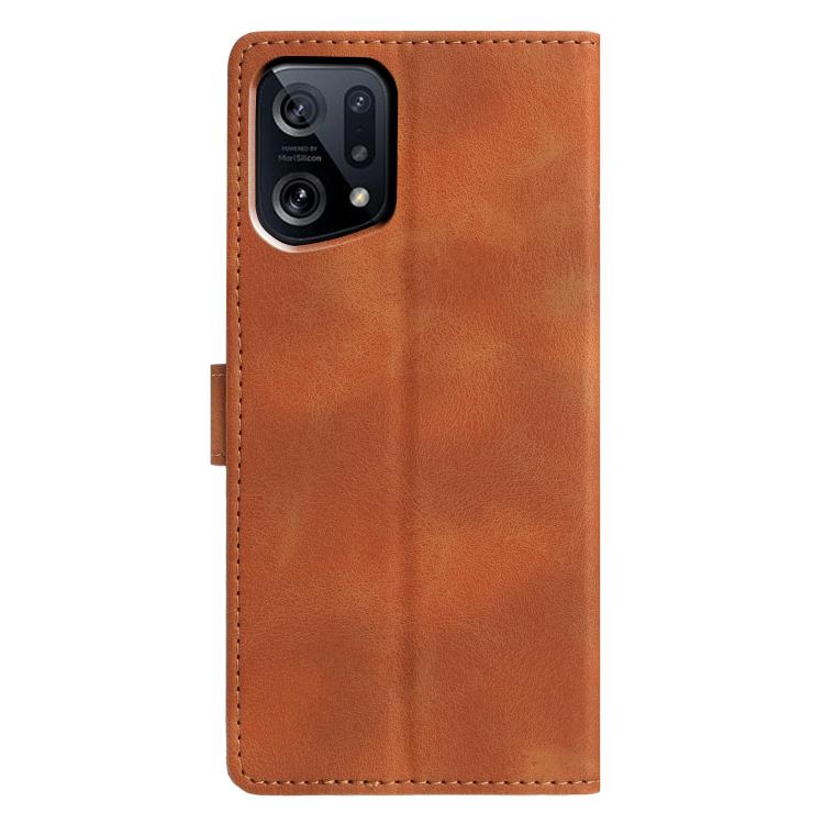 For OPPO Find X5 Triangles Embossed Leather Phone Case