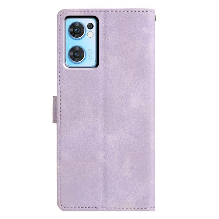 For OPPO Find X5 Lite Triangles Embossed Leather Phone Case