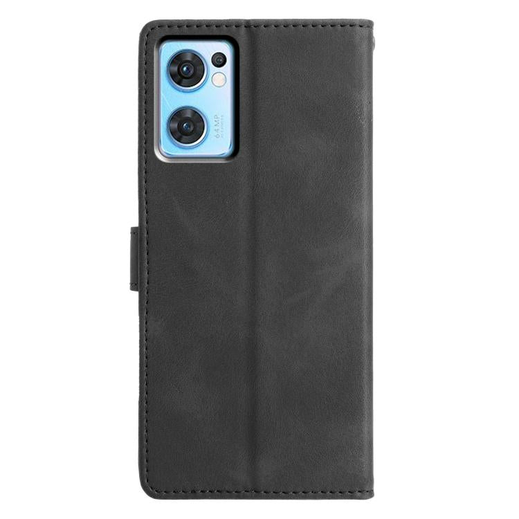 For OPPO Find X5 Lite Triangles Embossed Leather Phone Case