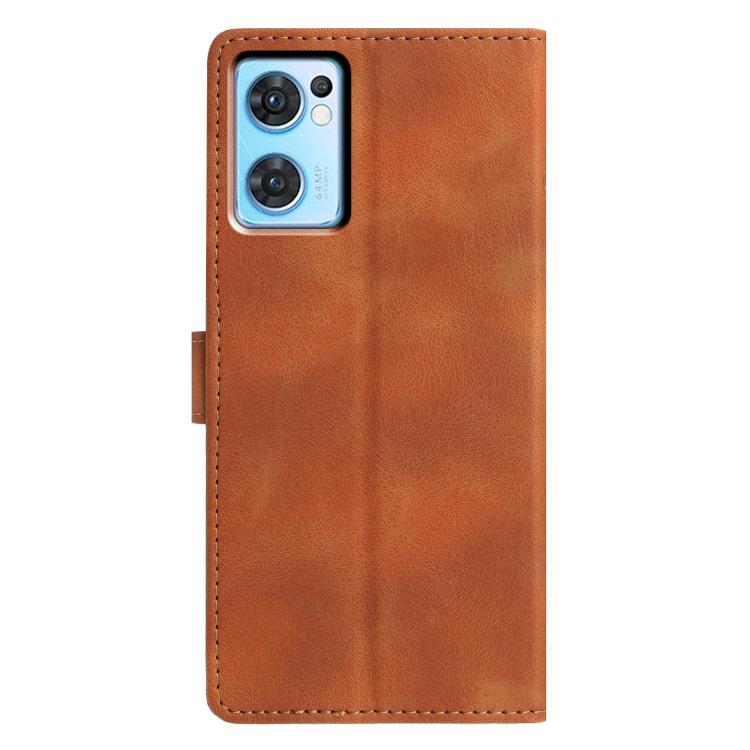 For OPPO Find X5 Lite Triangles Embossed Leather Phone Case