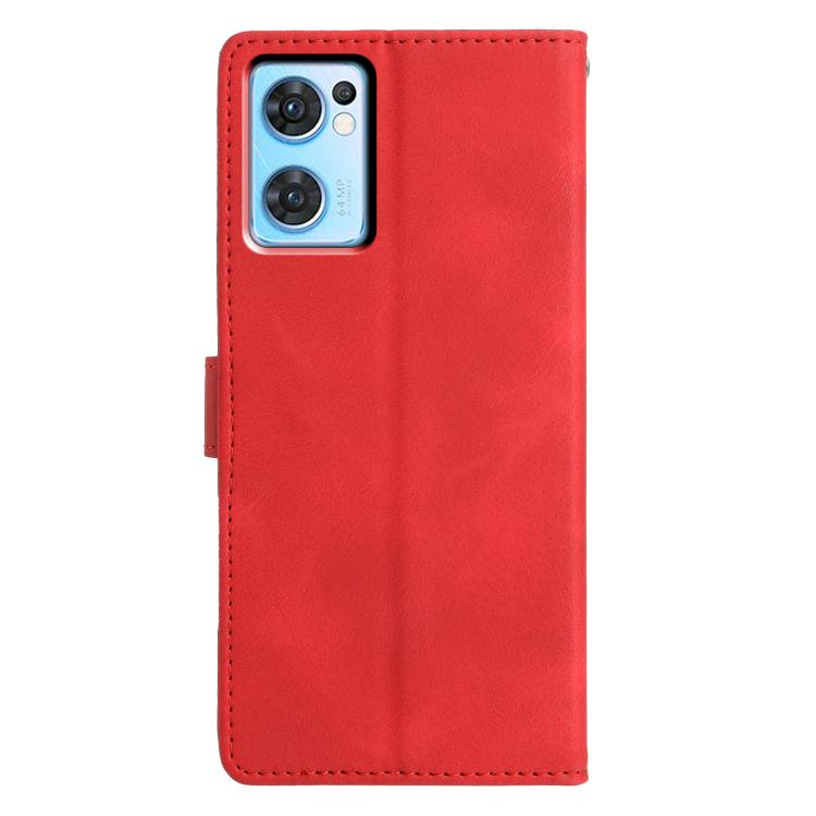 For OPPO Find X5 Lite Triangles Embossed Leather Phone Case