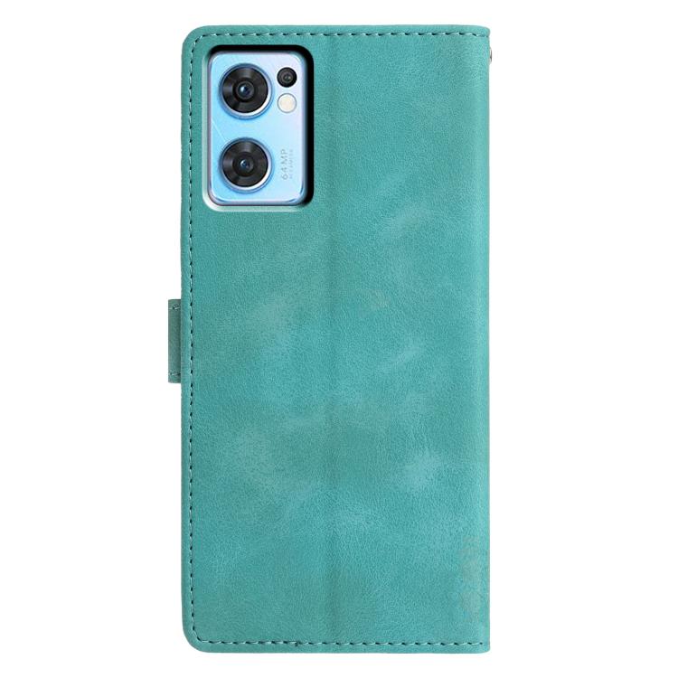 For OPPO Find X5 Lite Triangles Embossed Leather Phone Case