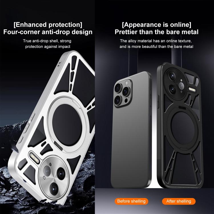 For Redmi K80 Cooling Hollow Metal Holder MagSafe Phone Case