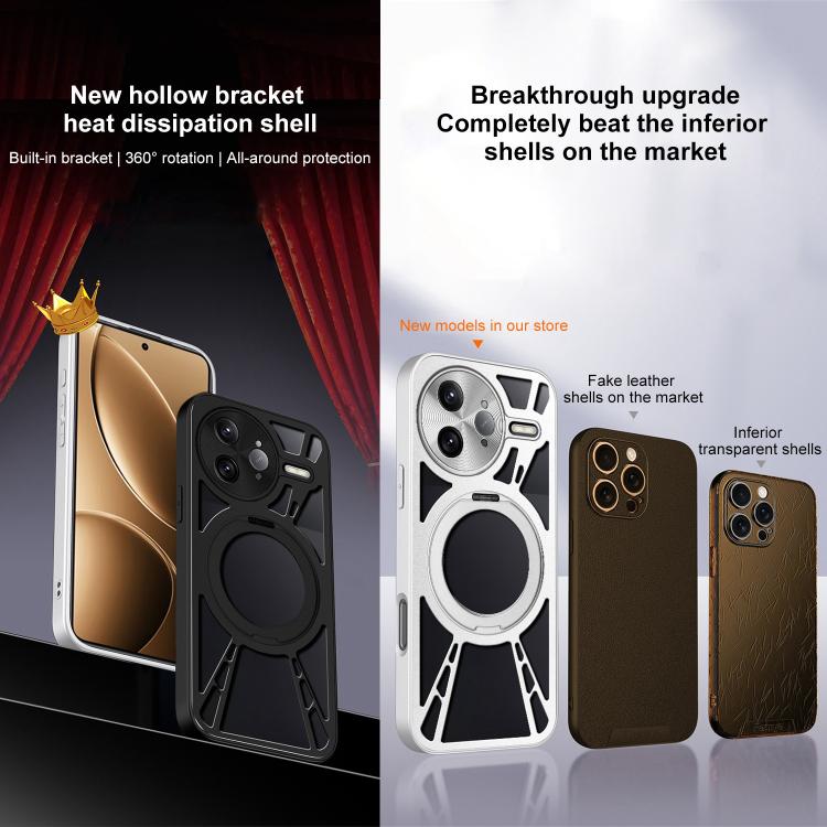 For Redmi K80 Pro Cooling Hollow Metal Holder MagSafe Phone Case