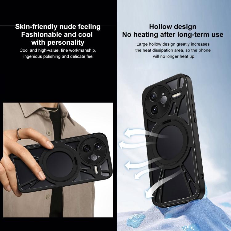 For Redmi K80 Pro Cooling Hollow Metal Holder MagSafe Phone Case