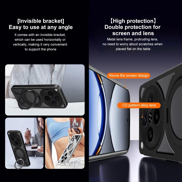 For OPPO Find X8 Cooling Hollow Metal Holder MagSafe Phone Case
