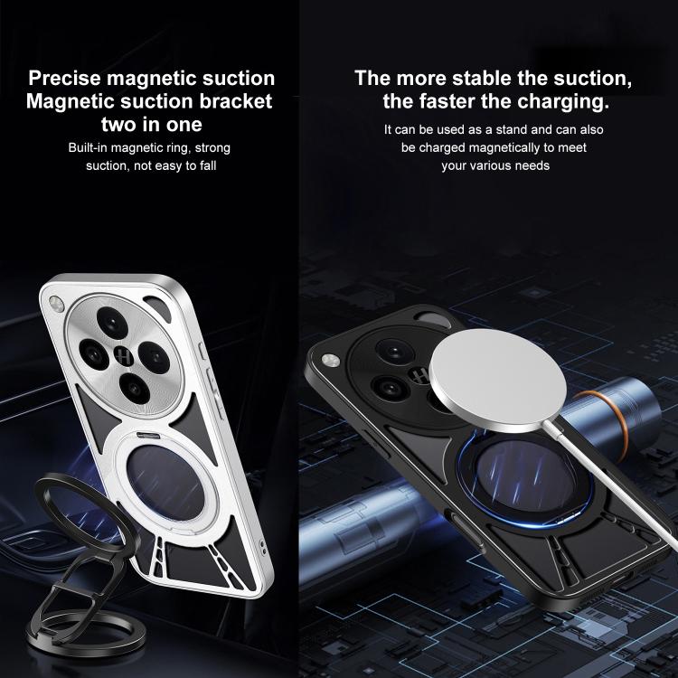 For OPPO Find X8 Cooling Hollow Metal Holder MagSafe Phone Case