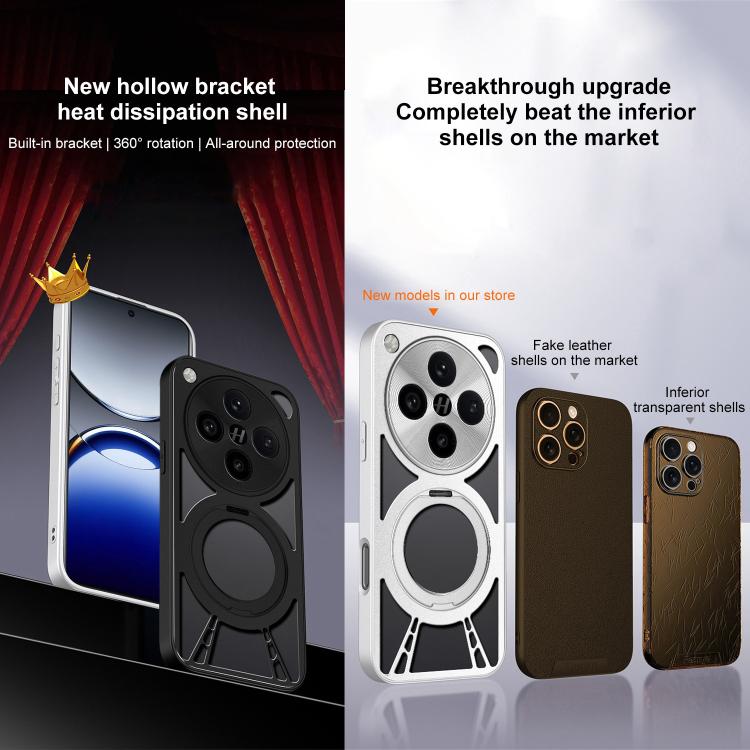 For OPPO Find X8 Cooling Hollow Metal Holder MagSafe Phone Case