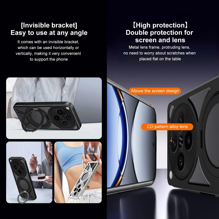 For OPPO Find X8 Cooling Hollow Metal Holder MagSafe Phone Case