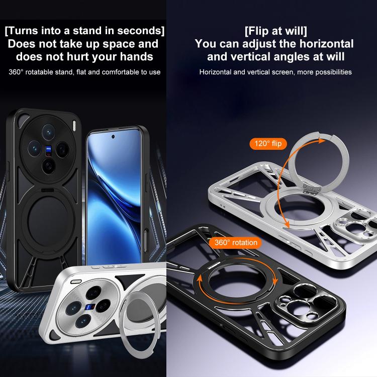 For vivo X200 Pro mini Cooling Hollow Metal Holder MagSafe Phone Case