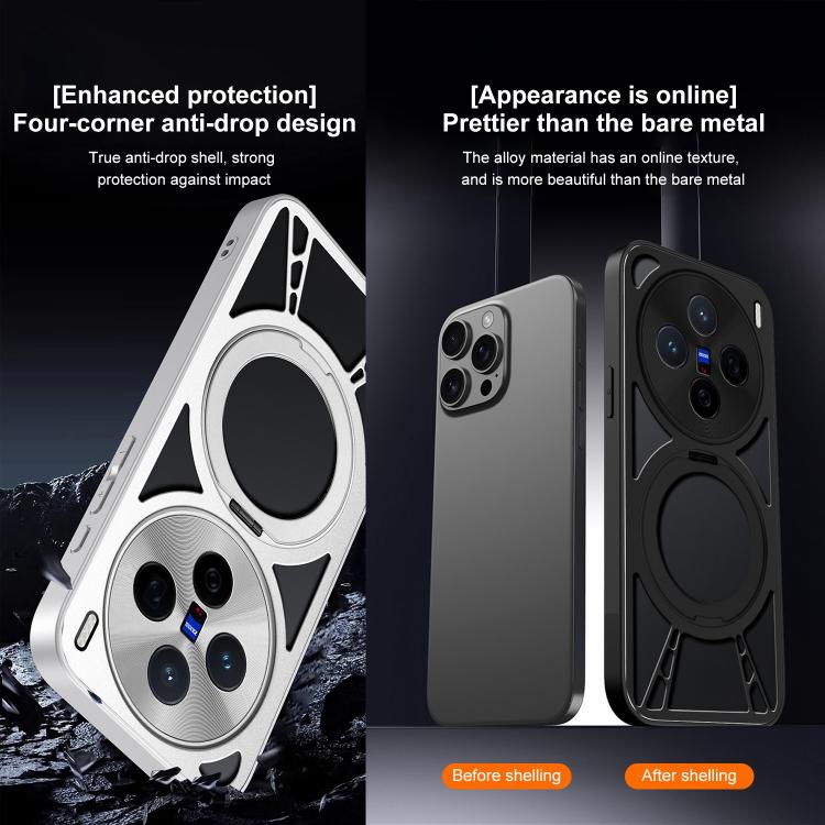 For vivo X200 Pro mini Cooling Hollow Metal Holder MagSafe Phone Case