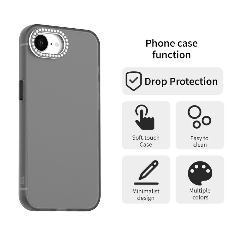 For iPhone 17e / 16e Candy Diamond Frosted PC Hybrid TPU Phone Case