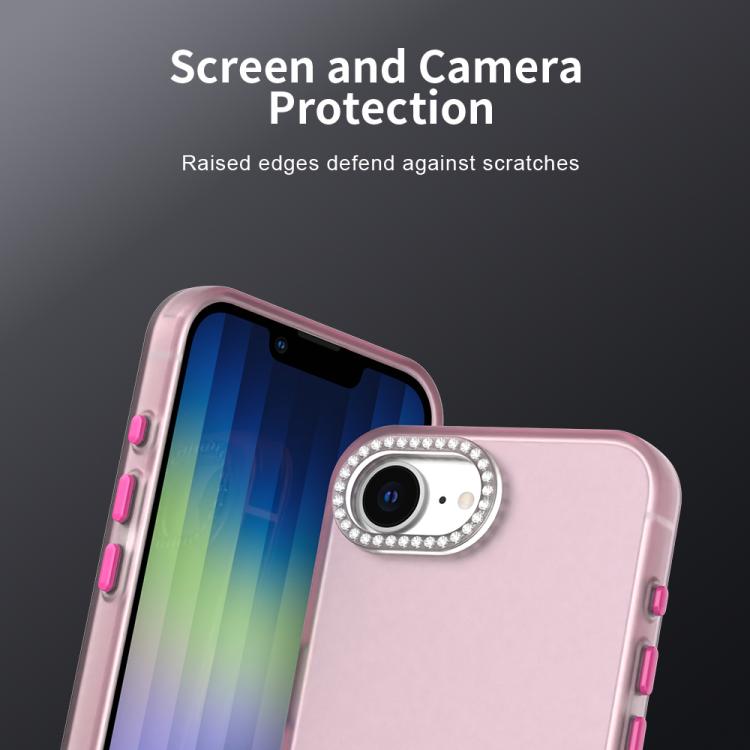For iPhone 17e / 16e Candy Diamond Frosted PC Hybrid TPU Phone Case