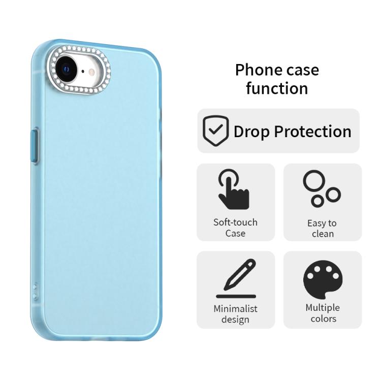 For iPhone 17e / 16e Candy Diamond Frosted PC Hybrid TPU Phone Case