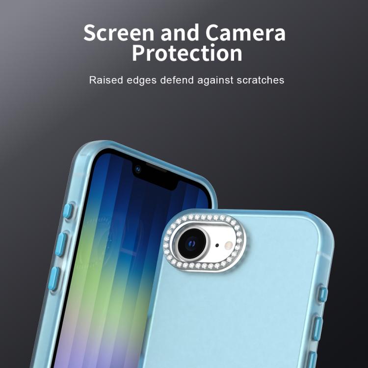 For iPhone 17e / 16e Candy Diamond Frosted PC Hybrid TPU Phone Case