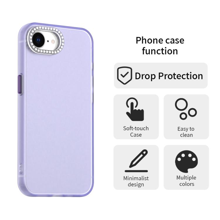 For iPhone 17e / 16e Candy Diamond Frosted PC Hybrid TPU Phone Case
