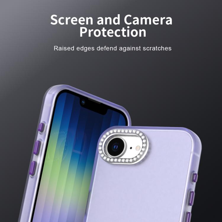 For iPhone 17e / 16e Candy Diamond Frosted PC Hybrid TPU Phone Case