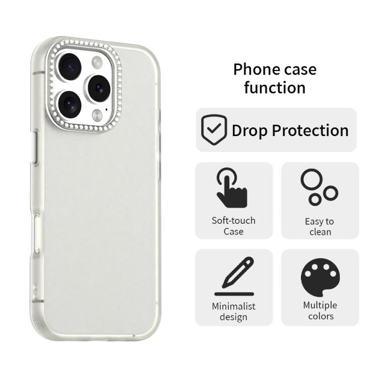 For iPhone 16 Pro Candy Diamond Frosted PC Hybrid TPU Phone Case