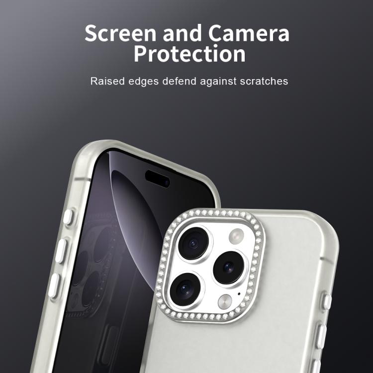 For iPhone 16 Pro Candy Diamond Frosted PC Hybrid TPU Phone Case