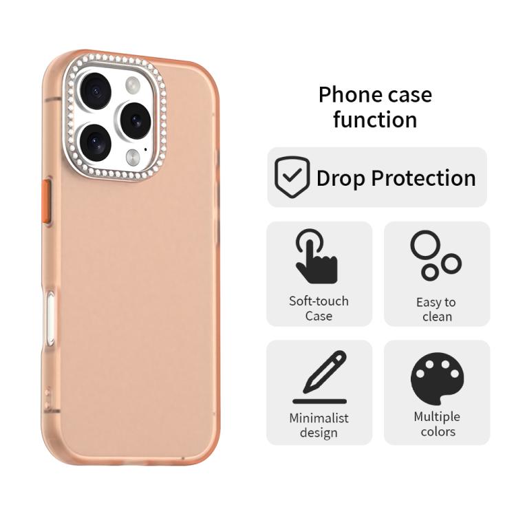 For iPhone 16 Pro Candy Diamond Frosted PC Hybrid TPU Phone Case