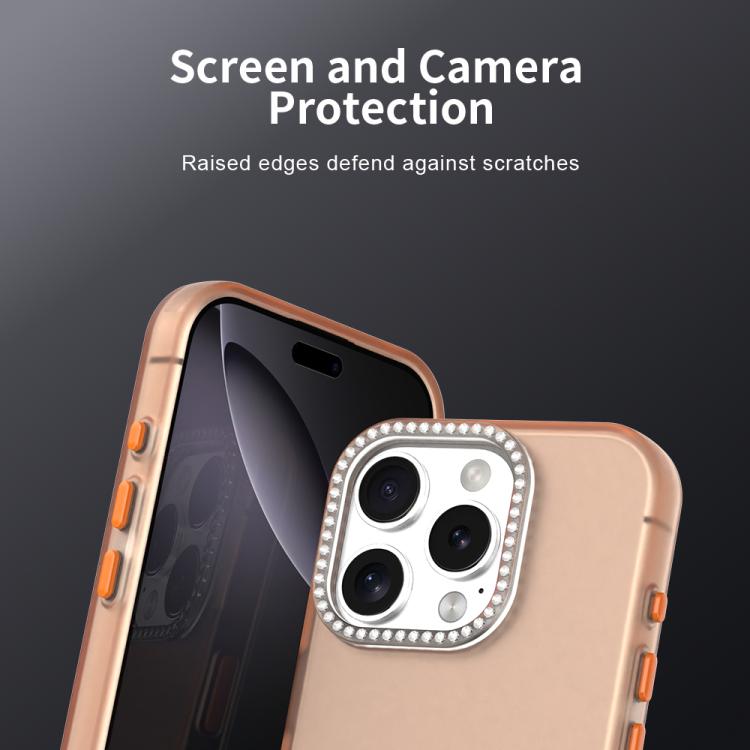 For iPhone 16 Pro Candy Diamond Frosted PC Hybrid TPU Phone Case