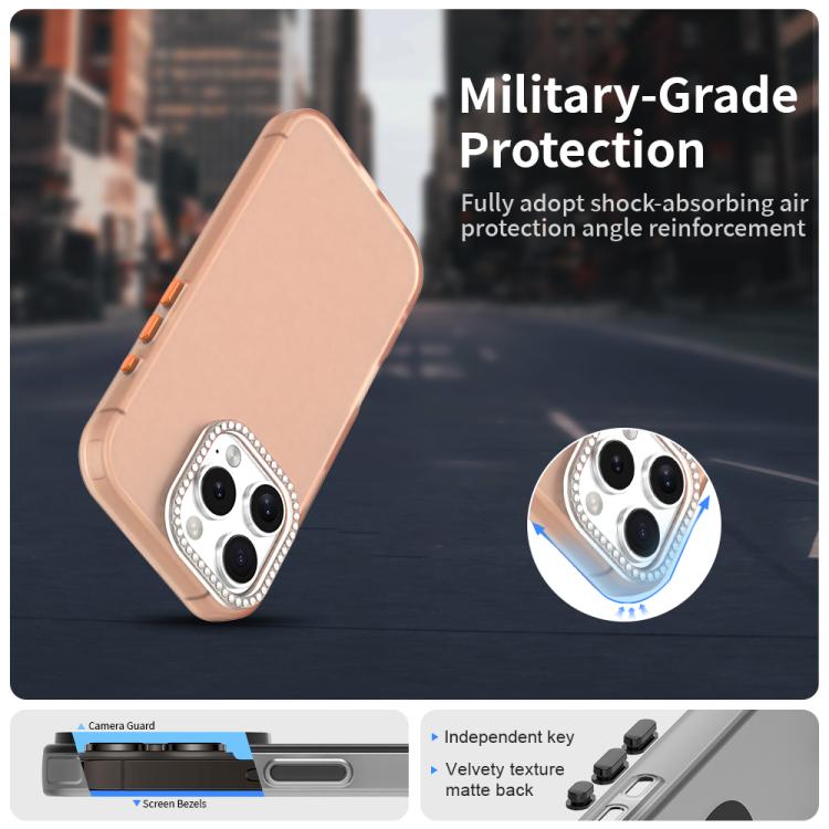 For iPhone 16 Pro Candy Diamond Frosted PC Hybrid TPU Phone Case