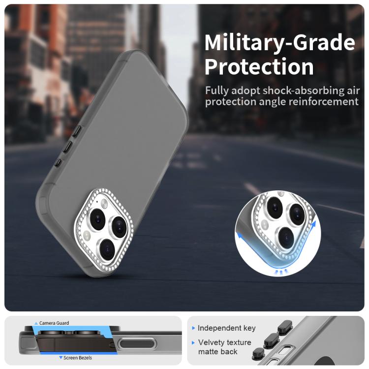 For iPhone 16 Pro Candy Diamond Frosted PC Hybrid TPU Phone Case