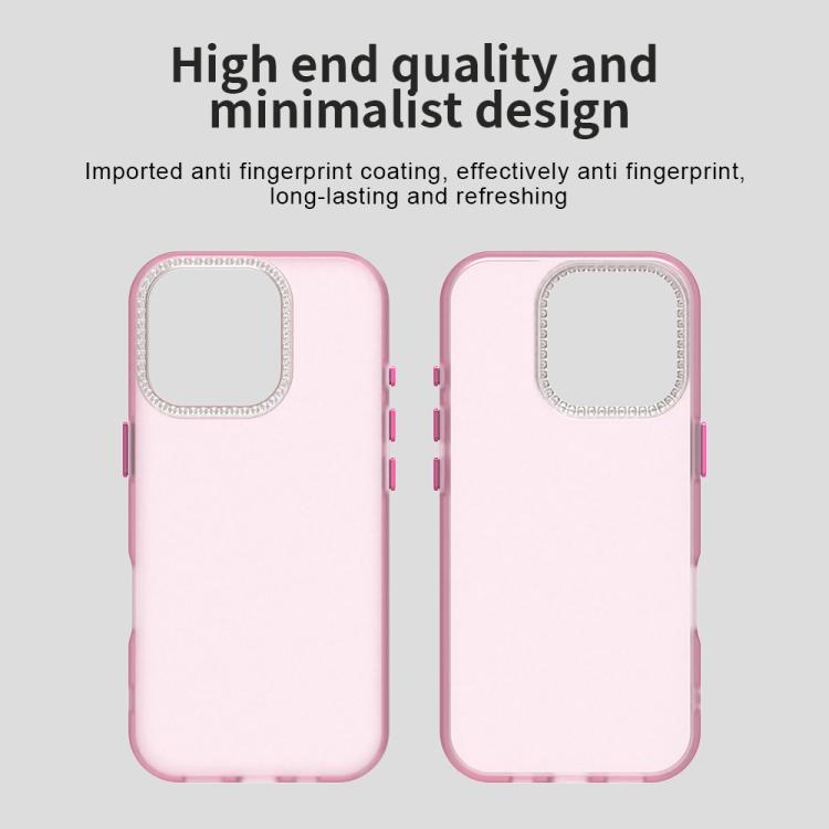 For iPhone 16 Pro Candy Diamond Frosted PC Hybrid TPU Phone Case