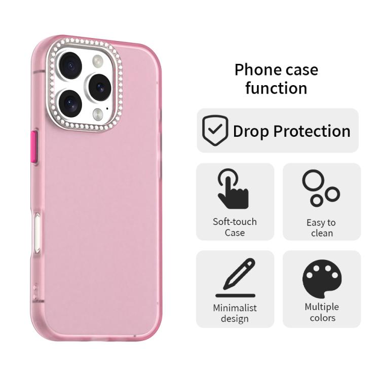For iPhone 16 Pro Candy Diamond Frosted PC Hybrid TPU Phone Case
