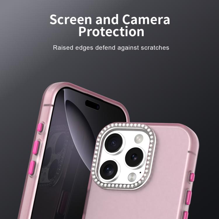 For iPhone 16 Pro Candy Diamond Frosted PC Hybrid TPU Phone Case