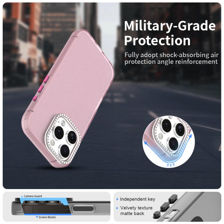 For iPhone 16 Pro Candy Diamond Frosted PC Hybrid TPU Phone Case