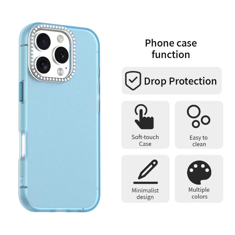 For iPhone 16 Pro Candy Diamond Frosted PC Hybrid TPU Phone Case