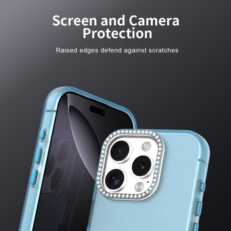For iPhone 16 Pro Candy Diamond Frosted PC Hybrid TPU Phone Case