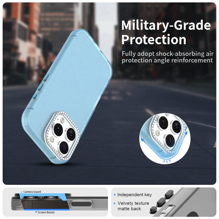 For iPhone 16 Pro Candy Diamond Frosted PC Hybrid TPU Phone Case