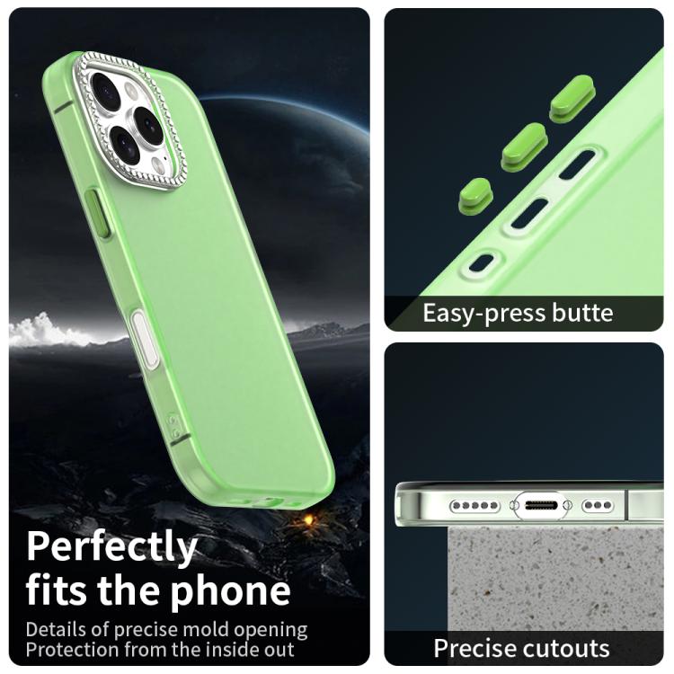 For iPhone 16 Pro Candy Diamond Frosted PC Hybrid TPU Phone Case