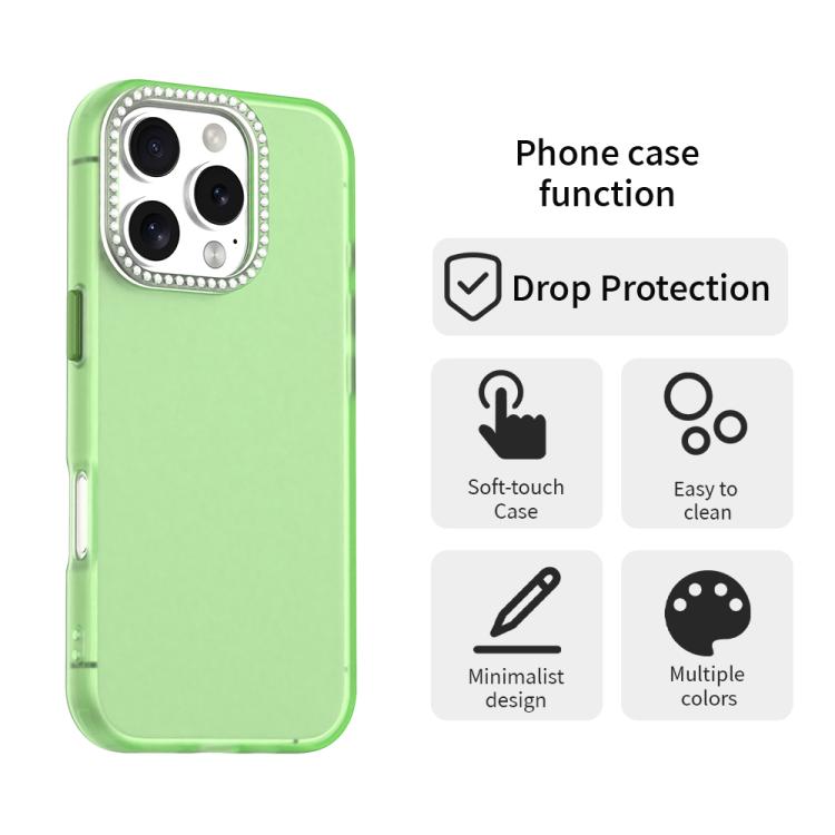 For iPhone 16 Pro Candy Diamond Frosted PC Hybrid TPU Phone Case