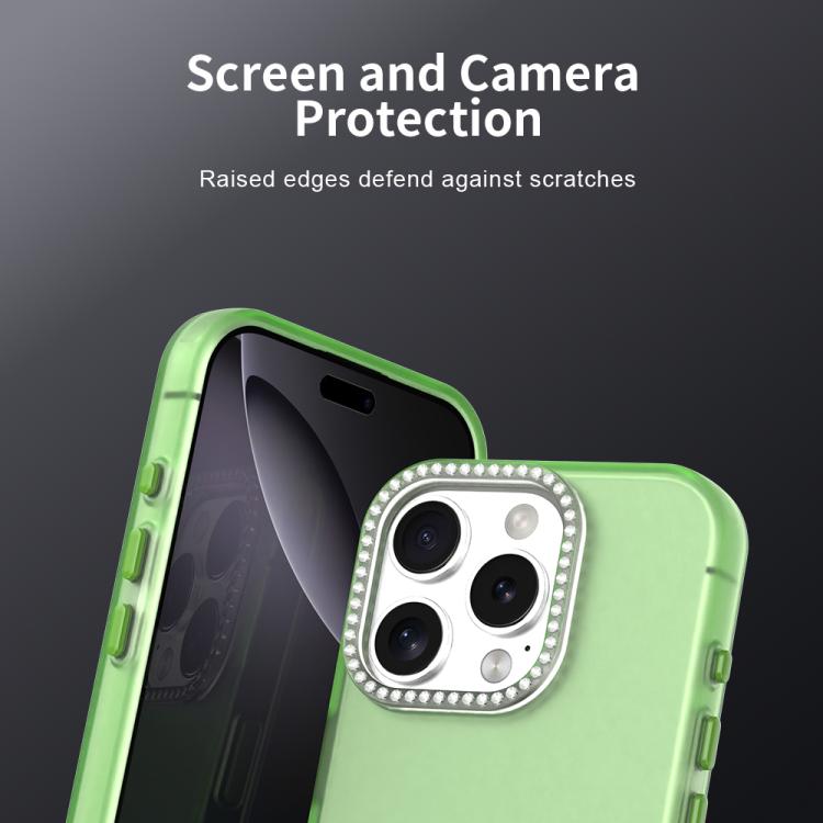 For iPhone 16 Pro Candy Diamond Frosted PC Hybrid TPU Phone Case