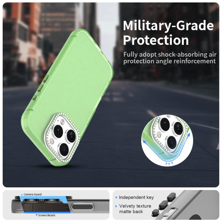 For iPhone 16 Pro Candy Diamond Frosted PC Hybrid TPU Phone Case