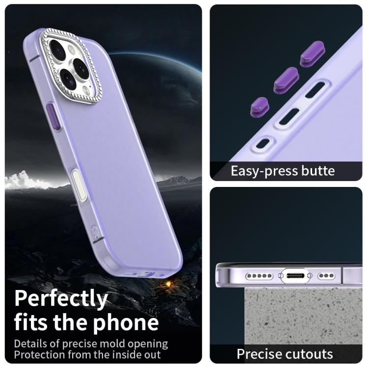 For iPhone 16 Pro Candy Diamond Frosted PC Hybrid TPU Phone Case