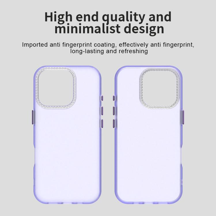 For iPhone 16 Pro Candy Diamond Frosted PC Hybrid TPU Phone Case