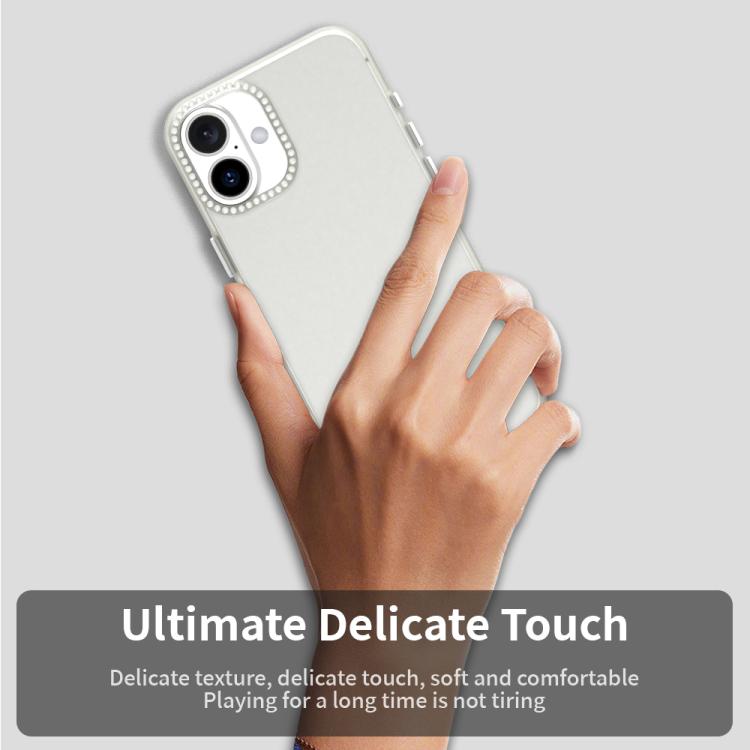 For iPhone 16 Plus Candy Diamond Frosted PC Hybrid TPU Phone Case