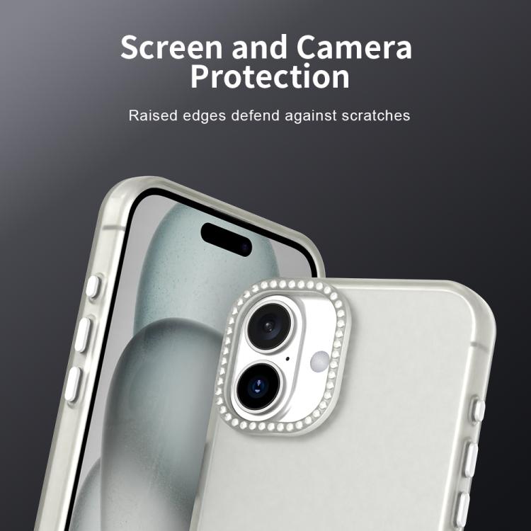 For iPhone 16 Plus Candy Diamond Frosted PC Hybrid TPU Phone Case