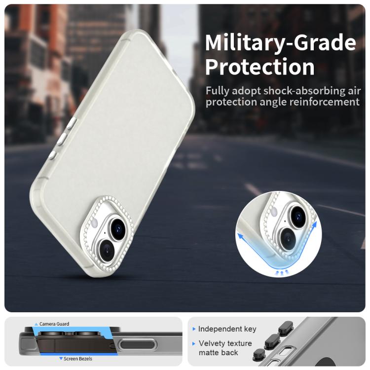 For iPhone 16 Plus Candy Diamond Frosted PC Hybrid TPU Phone Case