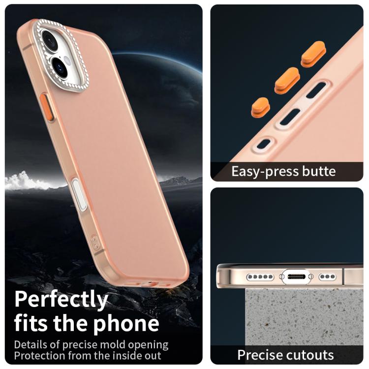 For iPhone 16 Plus Candy Diamond Frosted PC Hybrid TPU Phone Case